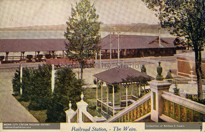 Postcard: Railroad Station, - The Weirs